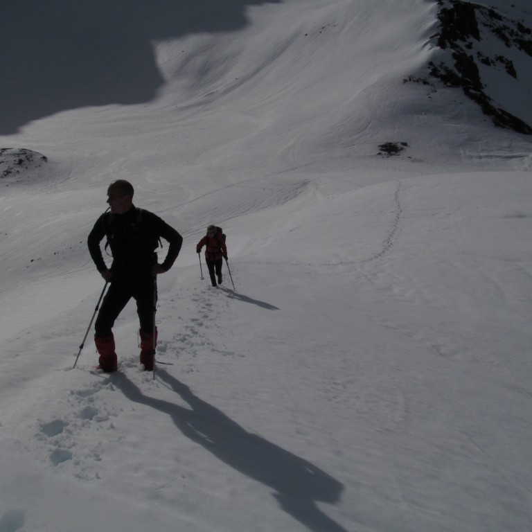 Kominn að stað upp Bangsahnjúk.
