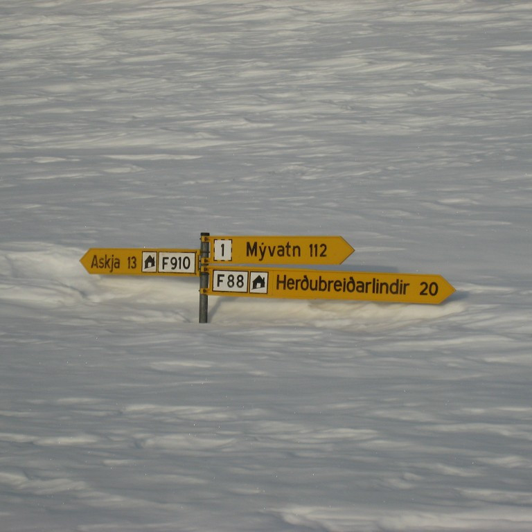 Það er snjór þarna