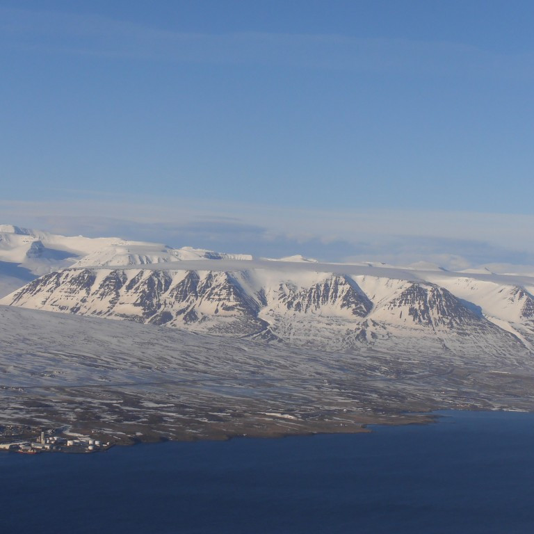 Horft til norðvesturs yfir Kræklingahlíð og Hörgárdal
