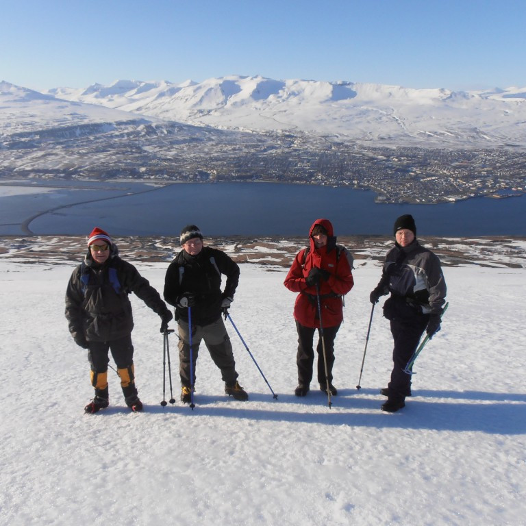 Halldór, Víðir, Hólmfríður og Einar fararstjóri