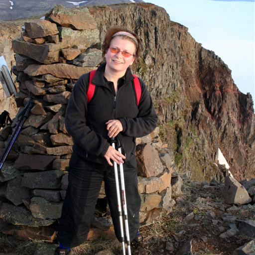 Bryndís á toppnum við vörðuna