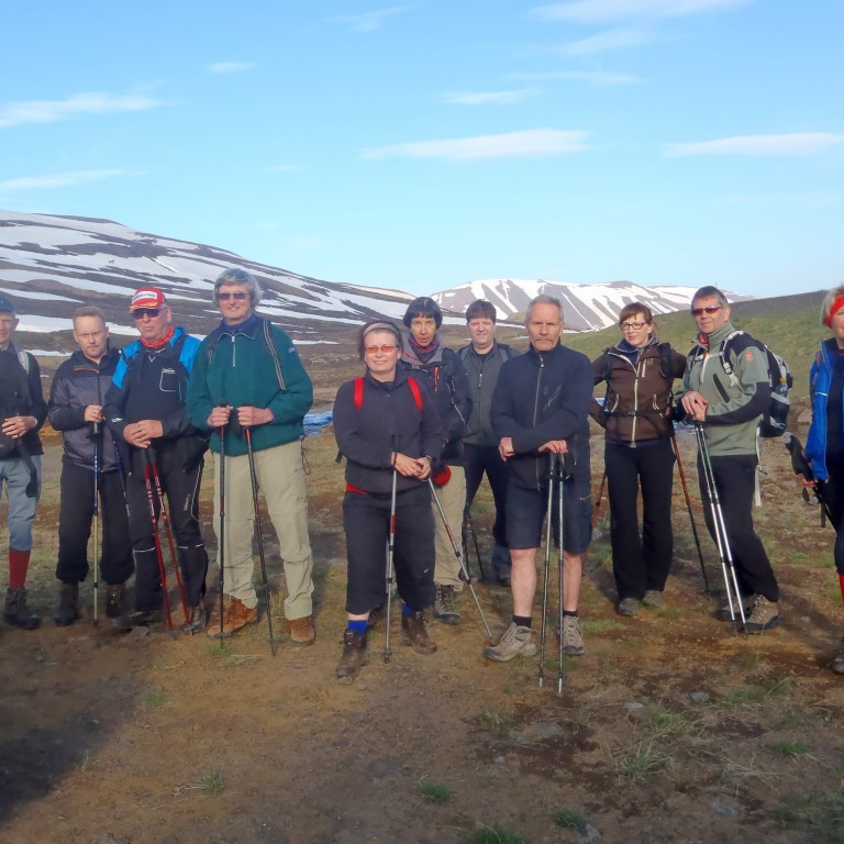 Við upphaf göngu frá bílastæði á Víkurskarði