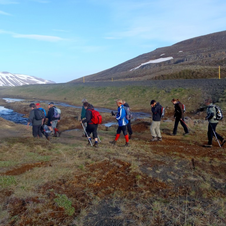 Genginn var vegslóðinn að símahúsinu