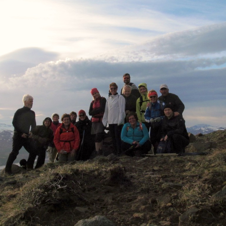 Við vörðuna og gestabókina í Bryðjuskál.