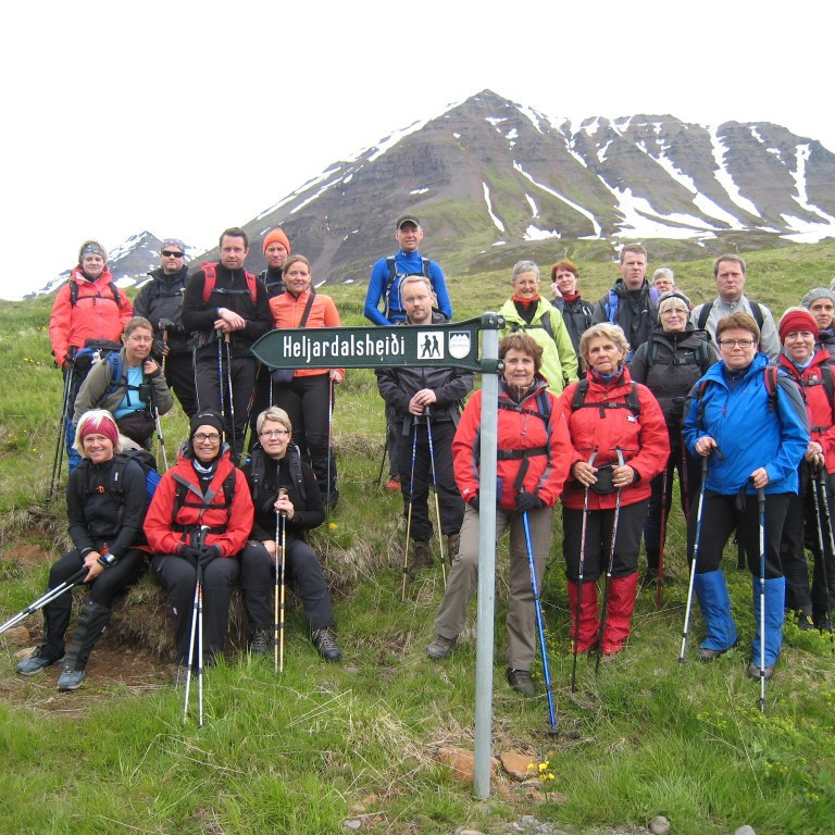 Upphaf göngu yfir Heljardalsheiði