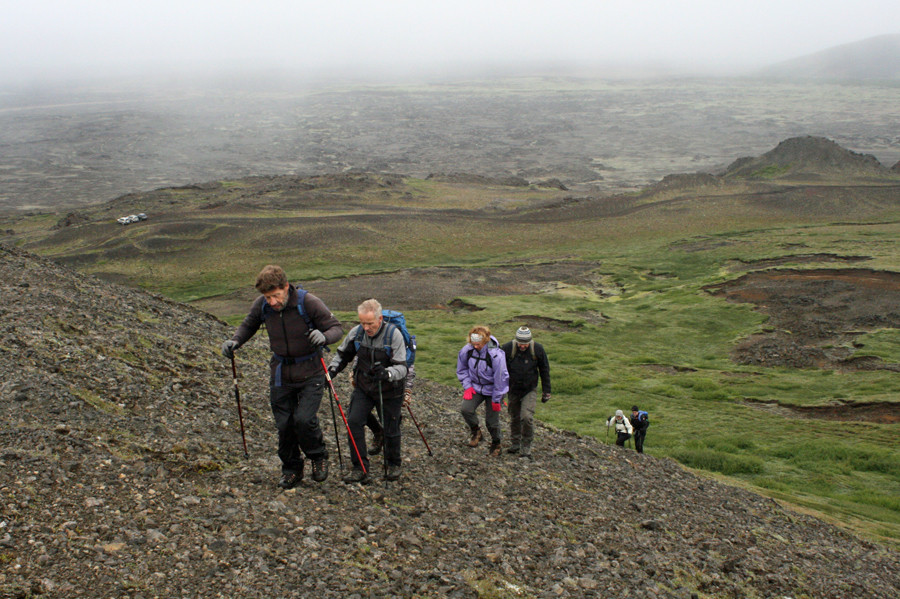 Á leið upp á Bláfjallsfjallgarð að norðan.