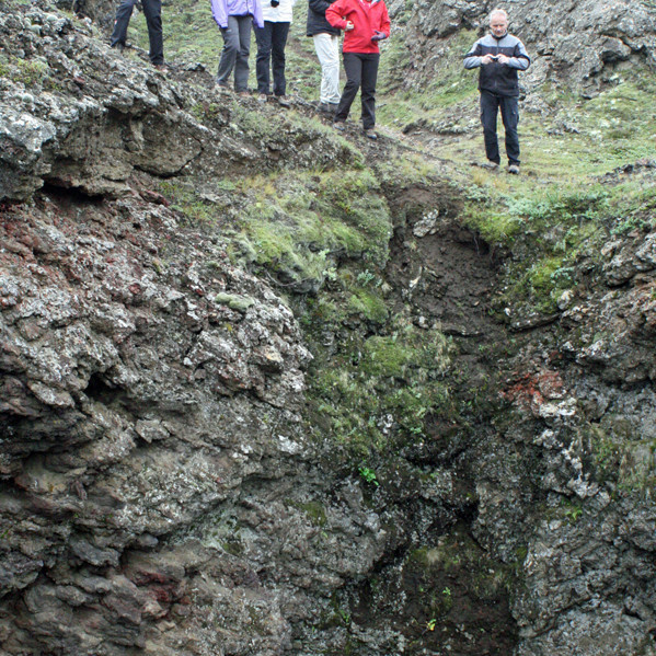Við jarðfall Kjartans Kristjánssonar nyrst í Lúdentsborgum.