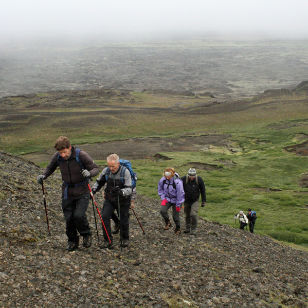 Á leið upp á Bláfjallsfjallgarð að norðan.