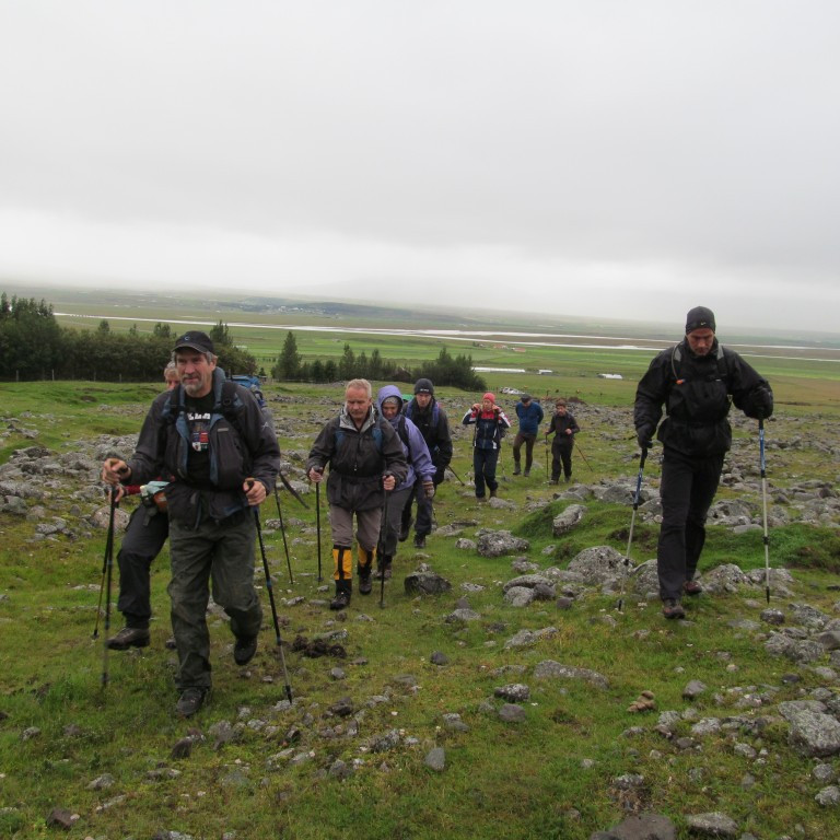 Hress og kát þrátt fyrir rigningu.