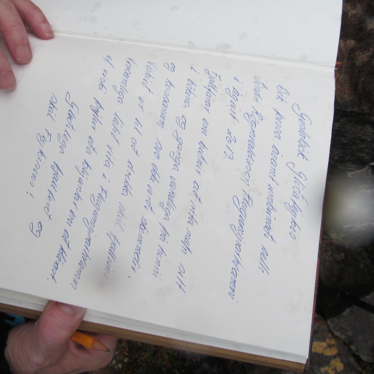 Gestabókin sem Sindri bóndi á Flugumýrarhvammi setti á toppinn.