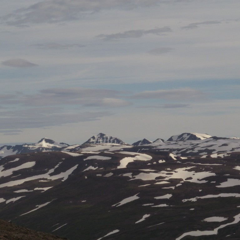 Kistufjall. Kerahnjúkur. Bassi og Jökulkollur í baksýn.