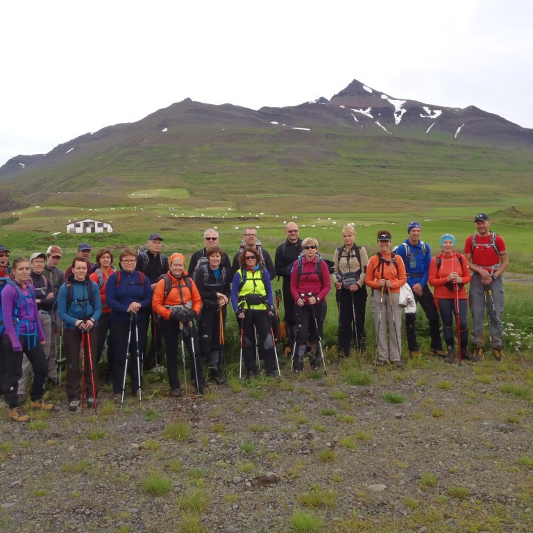 Hópurinn sem lagði af stað 2014 í Sjötindaferð