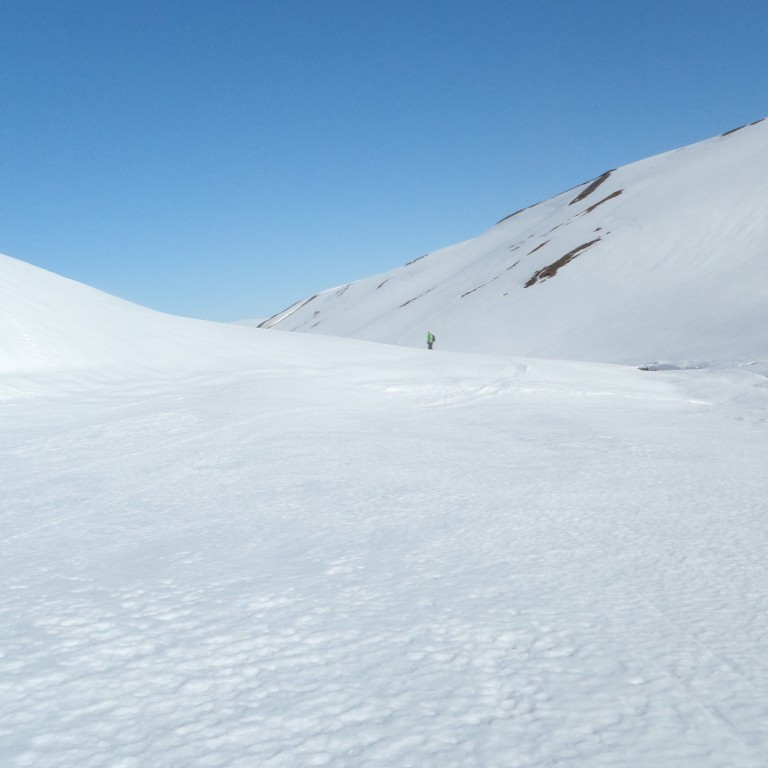 Þægilegt var að renna sér til baka niður Gilið.