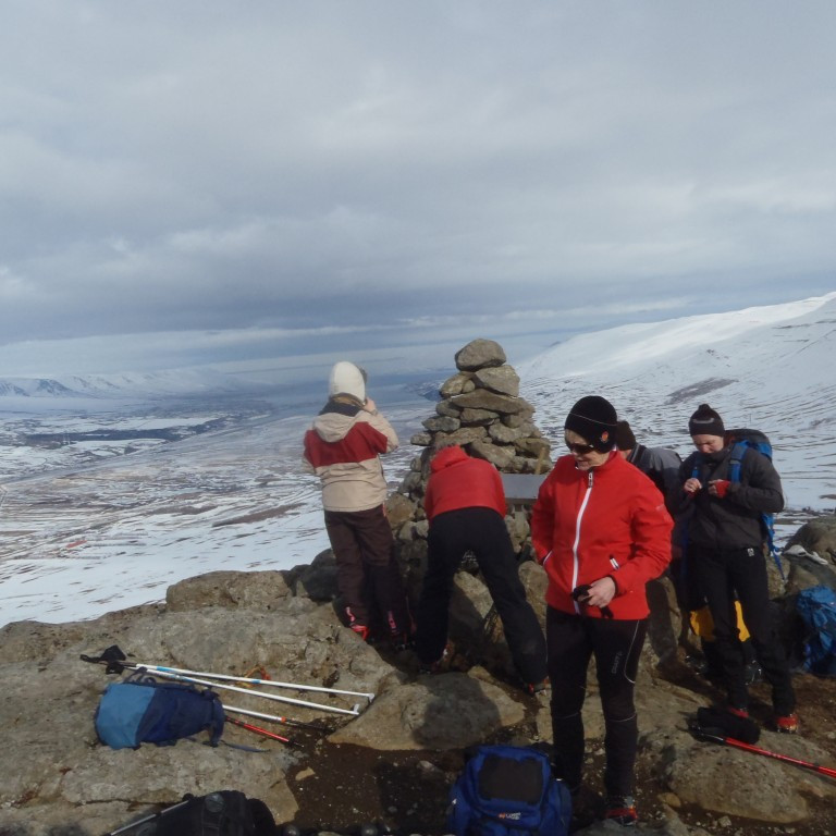 Hópurinn kominn upp á Haus