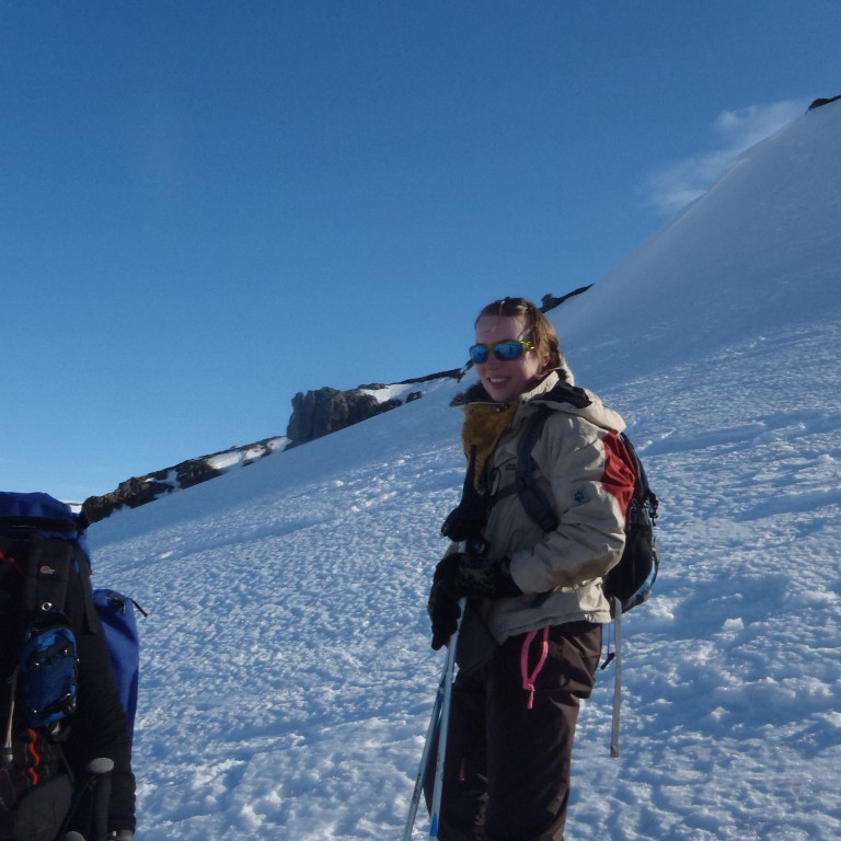 Kerstin Gillen að jafna sig eftir niðurferðina.
