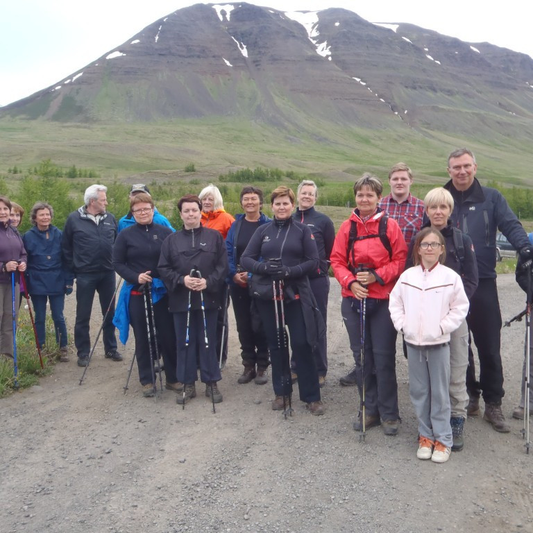 Hópurinn í upphafi ferðar