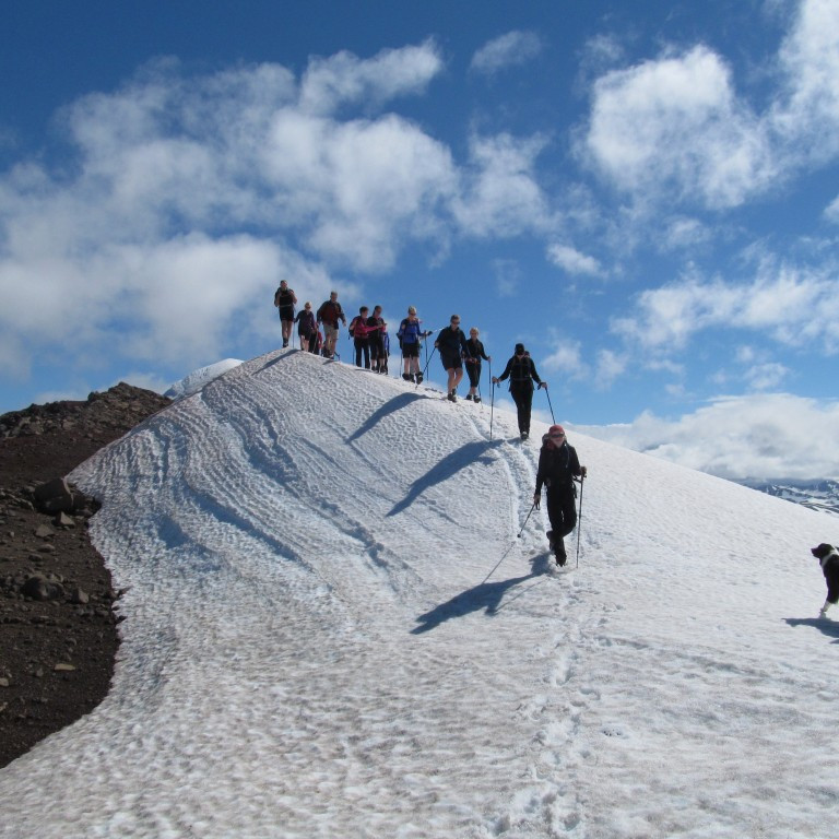 Á leið yfir á Vatnsendahnjúk.
