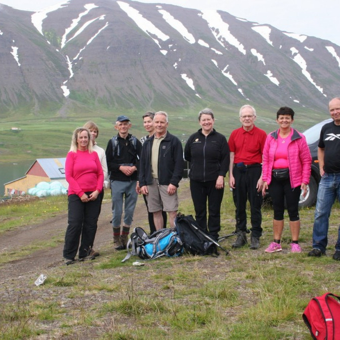 Göngufólk að lokinni göngu