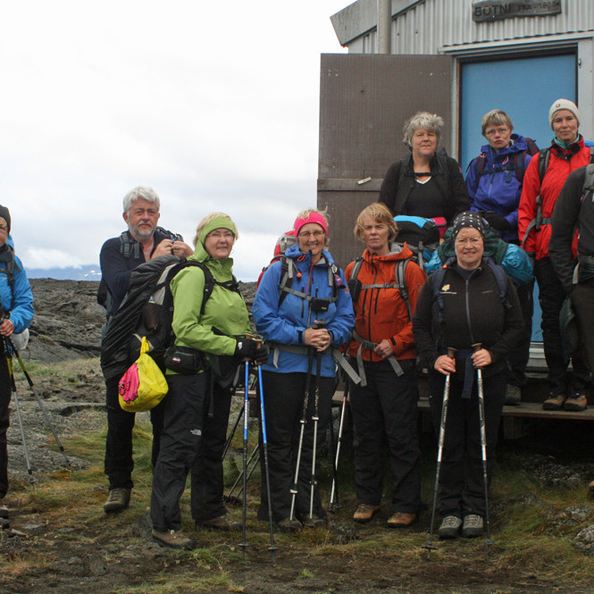 Lagt upp frá Botna í dumbungsveðri þ. 29. júlí.