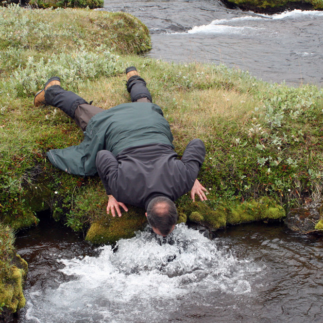 Þorstanum svalað í Suðurárbotnum.