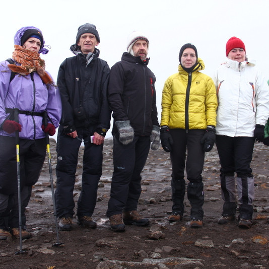 Hópurinn á toppnum, Ása, Grétar, Frímann, Líney, Kristrún Linda og Borghildur