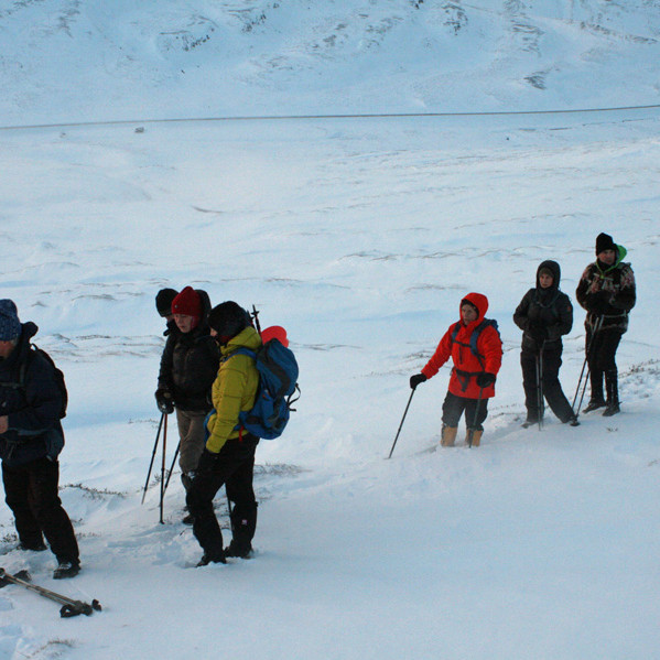 Þungfært var upp brekkurnar norðan Víkurskarðs.