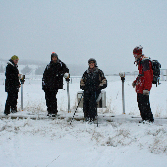 Á bakaleið sunnan flugbrautarendans.