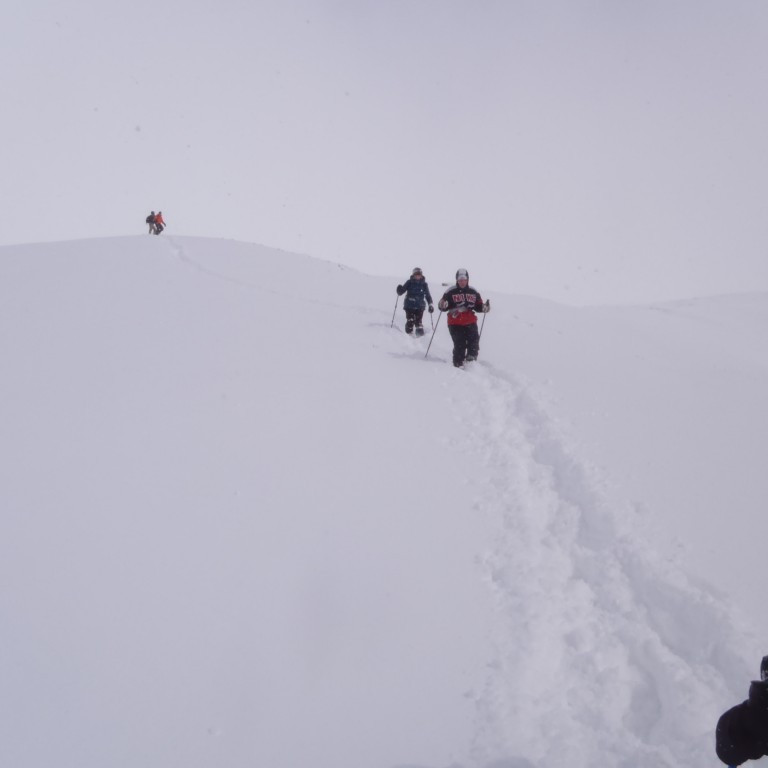 Kominn niður úr hríðinni.