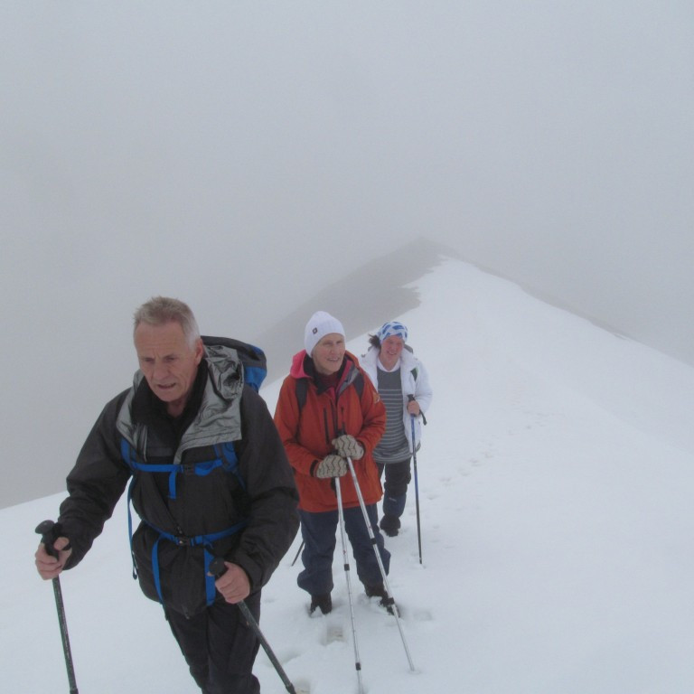 Kominn í snjó sem nóg var af.