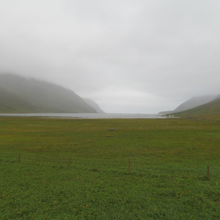 Frekar var þungbúið í Héðinsfirði í upphafi ferðar.