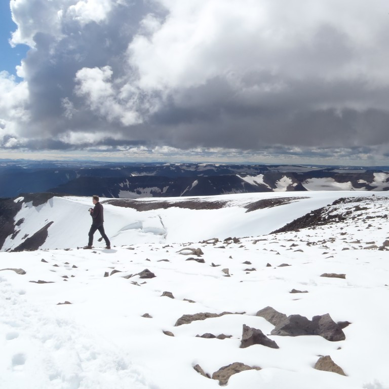 Geysilegt útsýni var til allra átta.