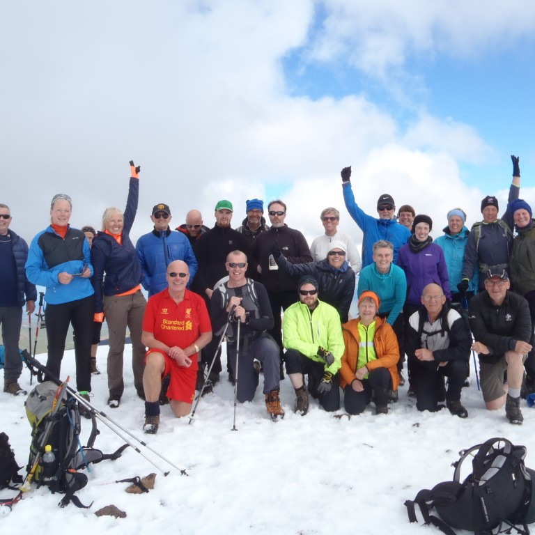 Hópurinn á toppnum.