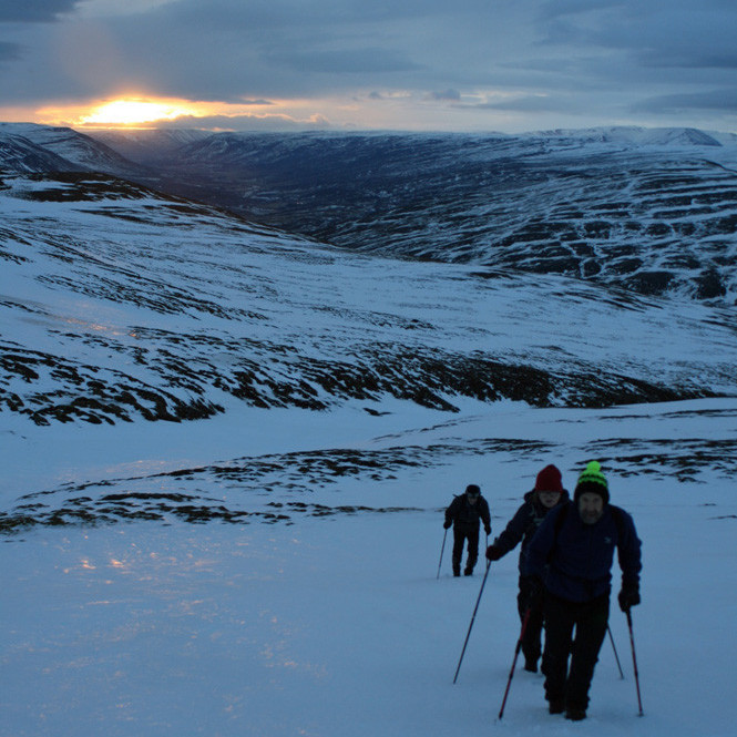 Uppi á Draflastaðafjalli var töluverður snjór en gott gangfæri.