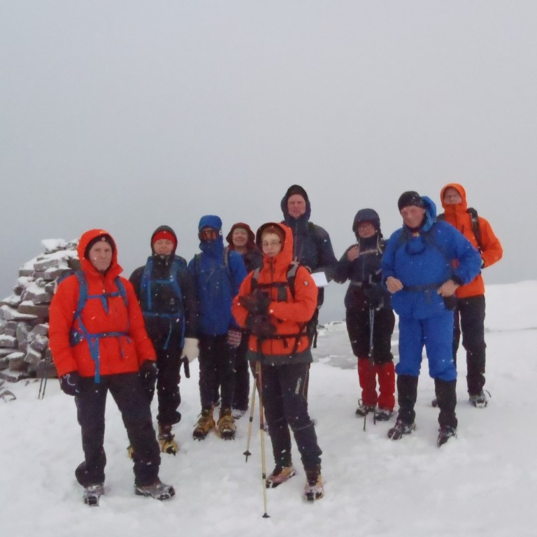 Hópurinn á toppnum