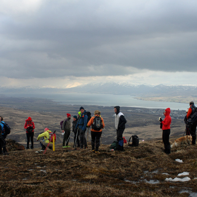 Stutt áning vestast á Súlumýrum.
