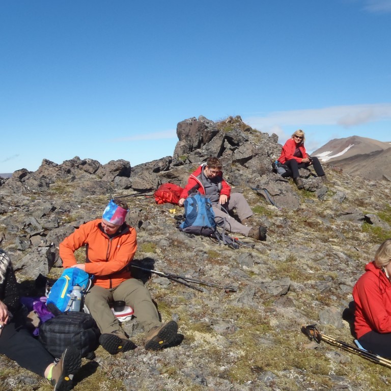 Hádegispása áður en lagt er í urðina.