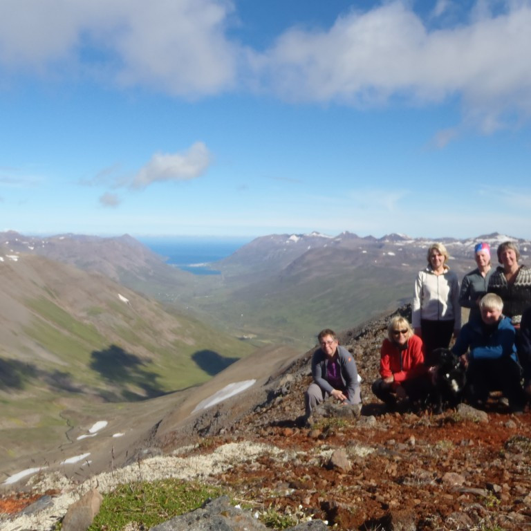 Kátur hópur á Hreppsendasúlum.