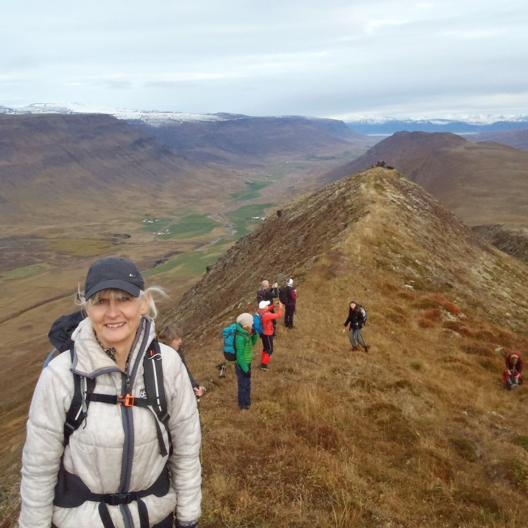 Komin upp á hrygginn. Röðlaskarð