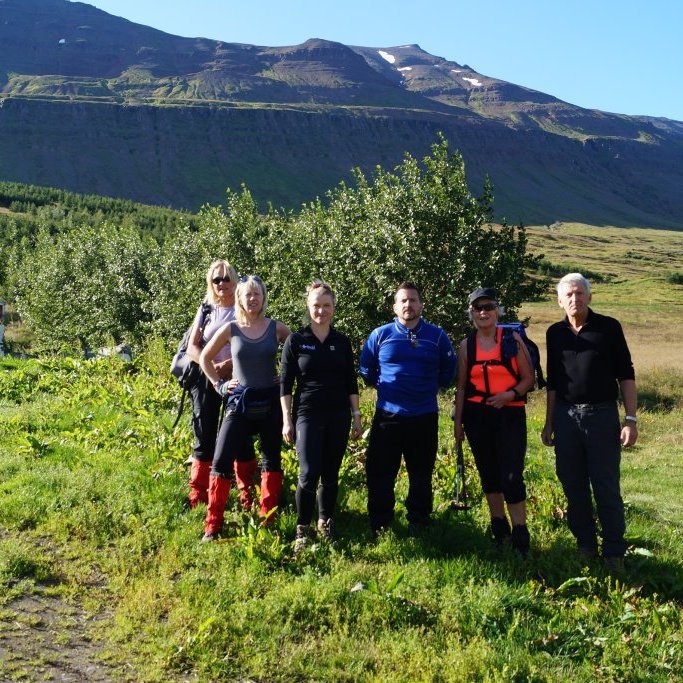 Hress og kát í leiðarlok.