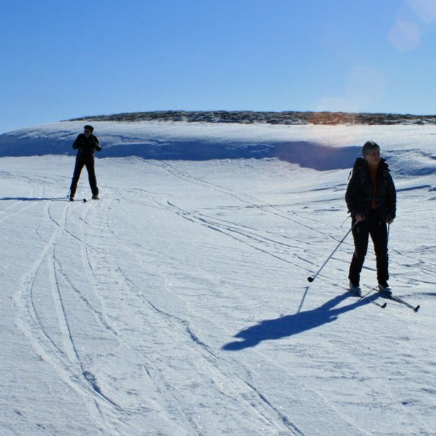 Á leið niður Hallgrímslág sunnan Vatnshóla austan Másvatns.