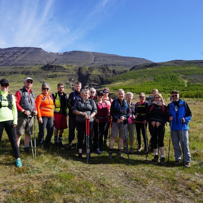 Hópurinn í upphafi ferðar.