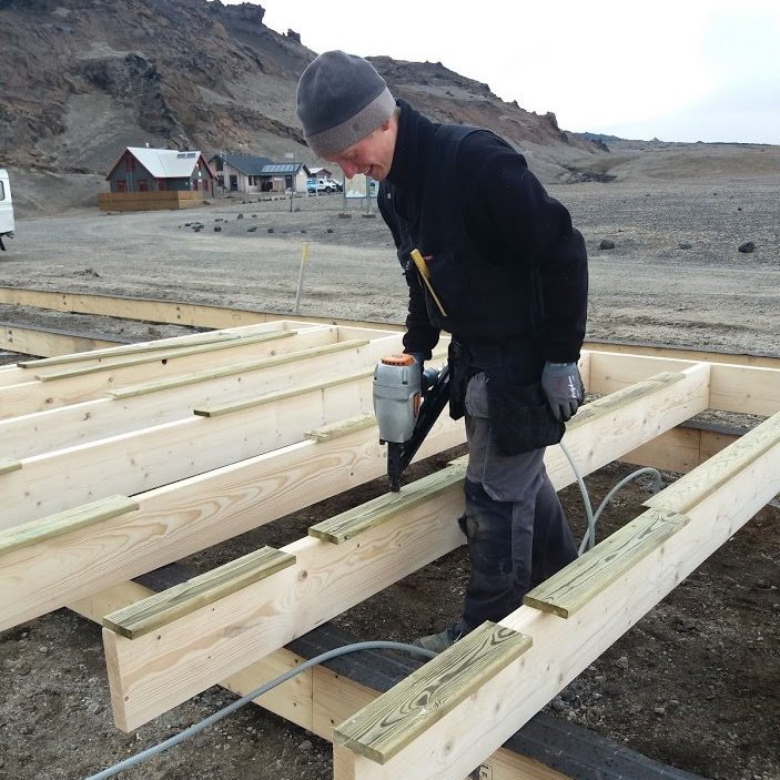 Stefán Hjaltason að störfum.