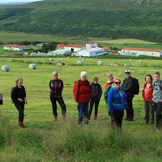 Lagt af stað í grasaheiði frá Brún í Reykjadal.