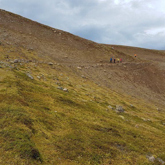 Á leiðinni niður Gerðibrekku.