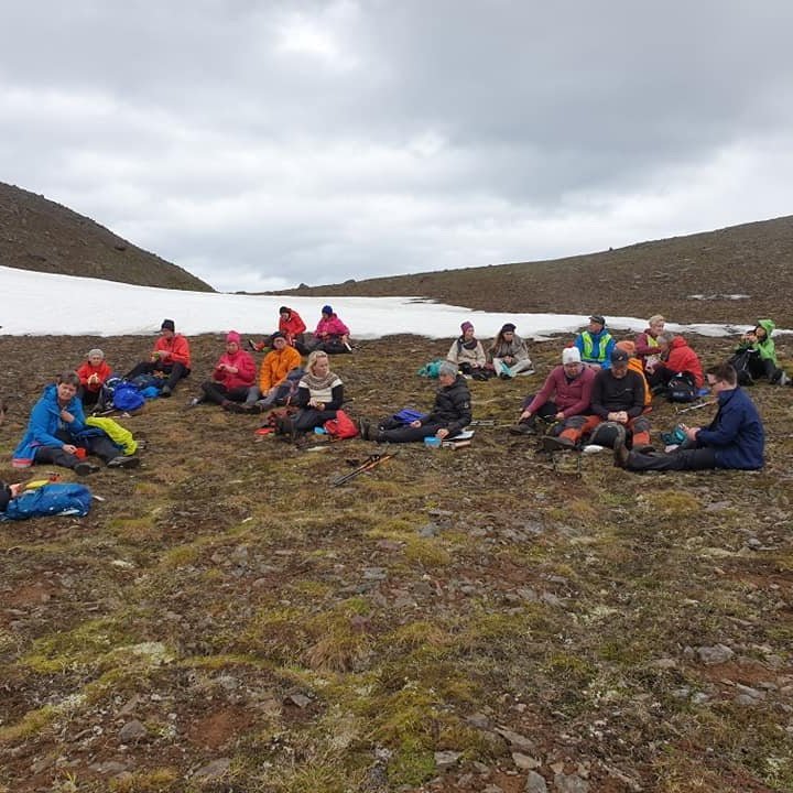 Á leið á Stórahnjúk.