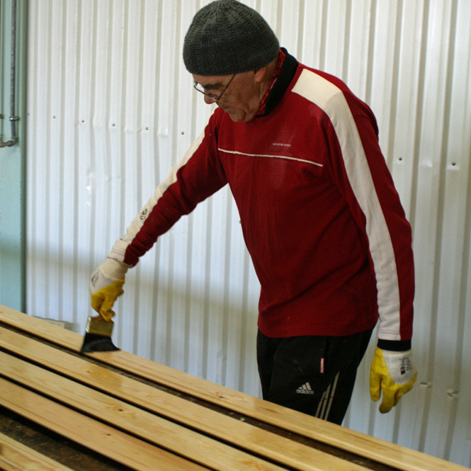 Að olíubera panel er vandasamt verk!