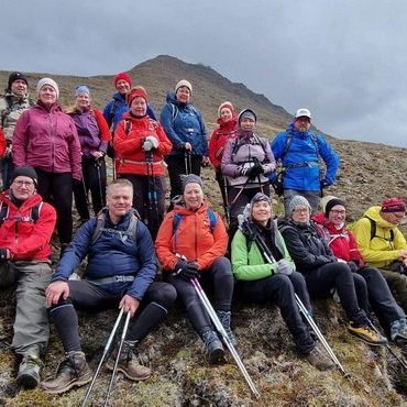 Hóðurinn stillir sér upp á toppi Glóðafeykis