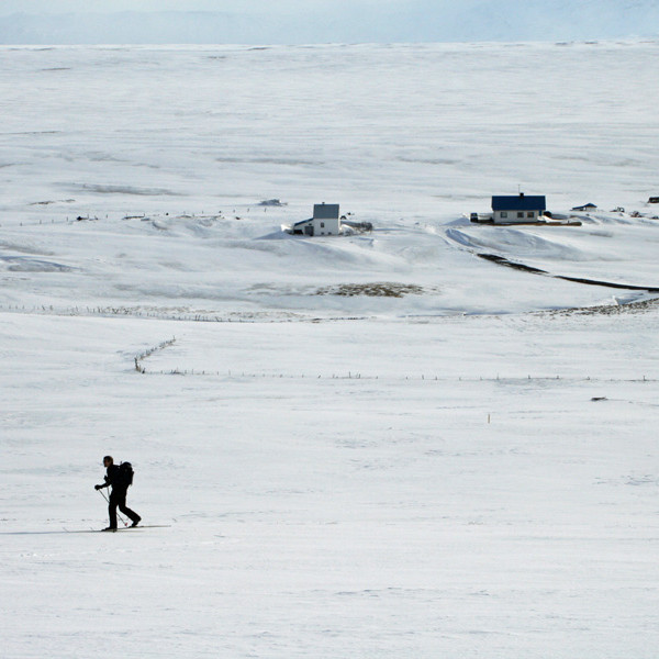 Horft austur til Engidals vestan úr Bæjarásnum