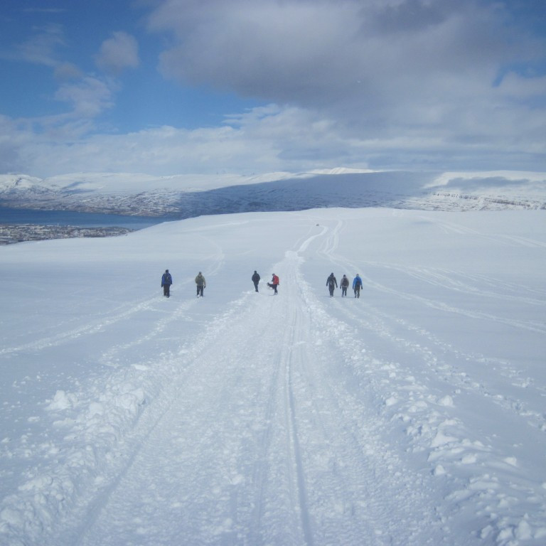 Göngufólk á Mýrunum
