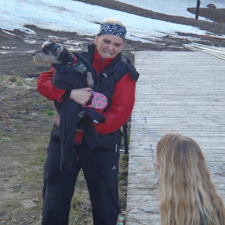 Einn ferfætlingur orðinn lúinn kaldur og þreyttur.